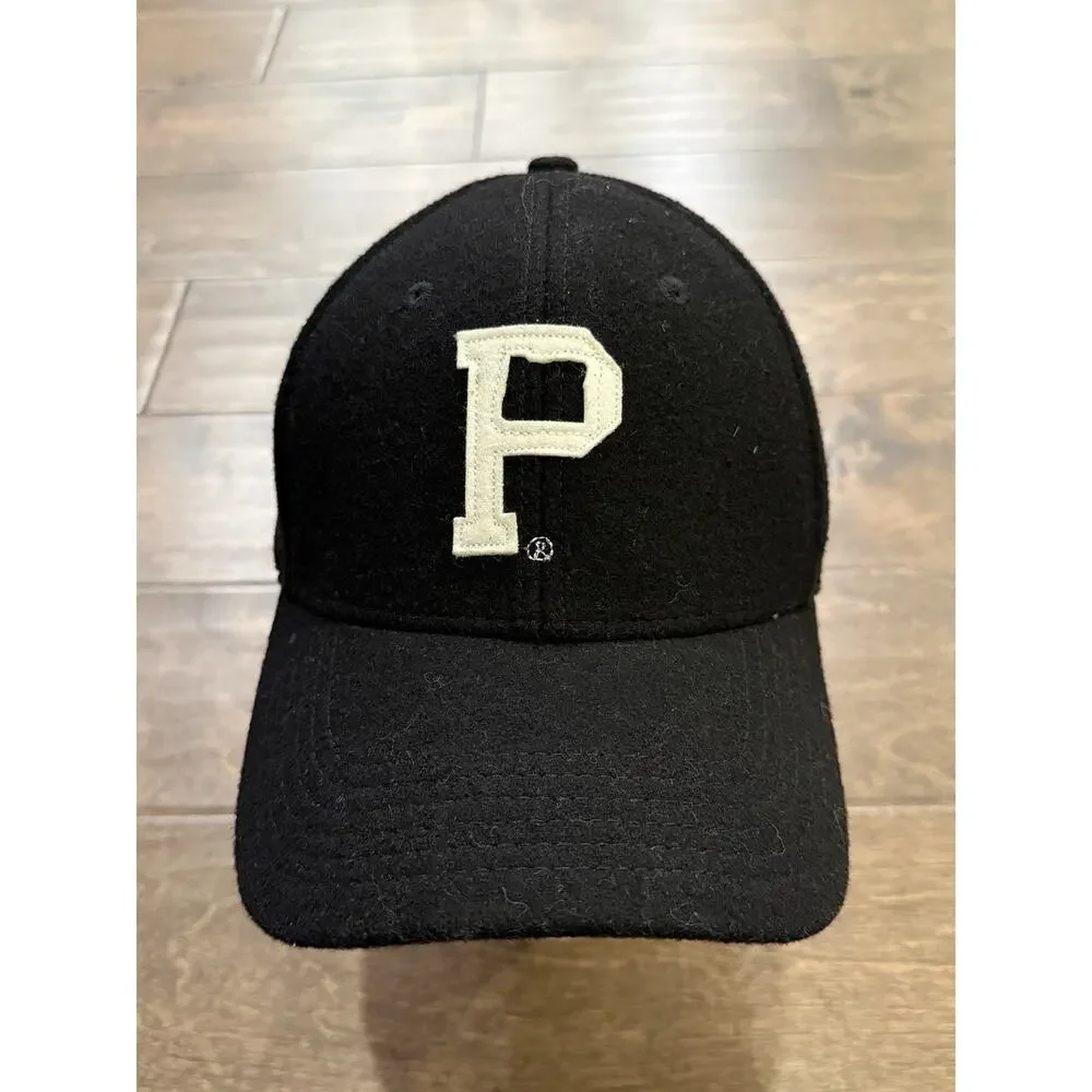Portland Gear Mens Black “P” Oregon Map Wool Blend Leather Strapback Hat Cap